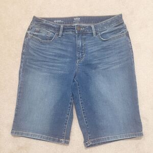 ANA Bermuda Denim Flat Front  Shorts Cotton Blend Stretch Woman's Size 10